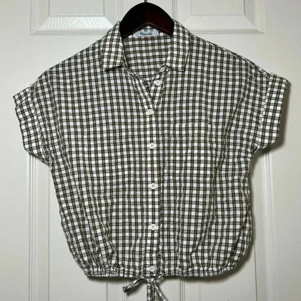 Madewell Seersucker Button Up Top